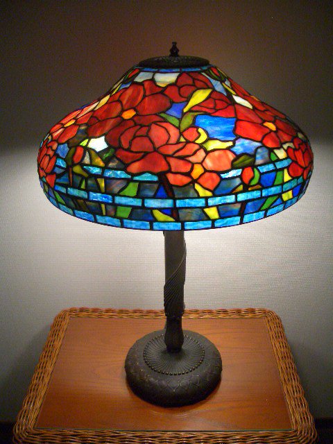 ステンドグラス（大）スタンド 赤＆青 ステンドグラス インテリア