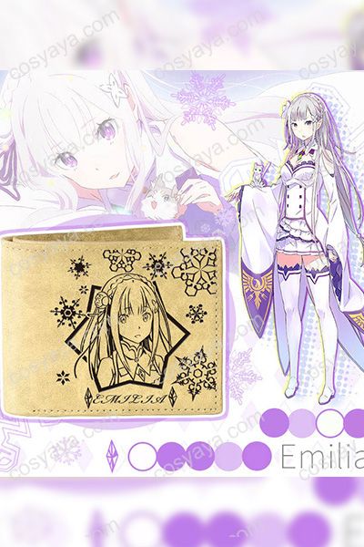 Re:ゼロから始める異世界生活 イタリアンレザー二つ折り財布 エミリア