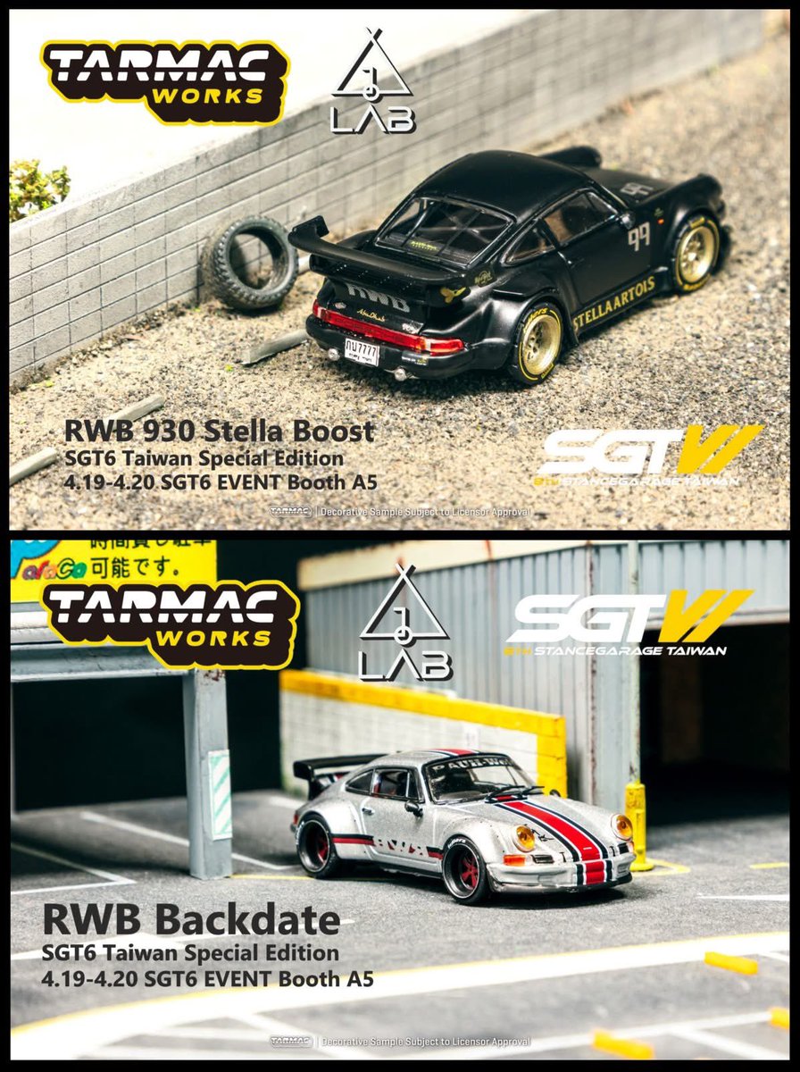 Tarmac Works 1:64 Stance Garage 2025 Taiwan Exclusive Porsche RWB