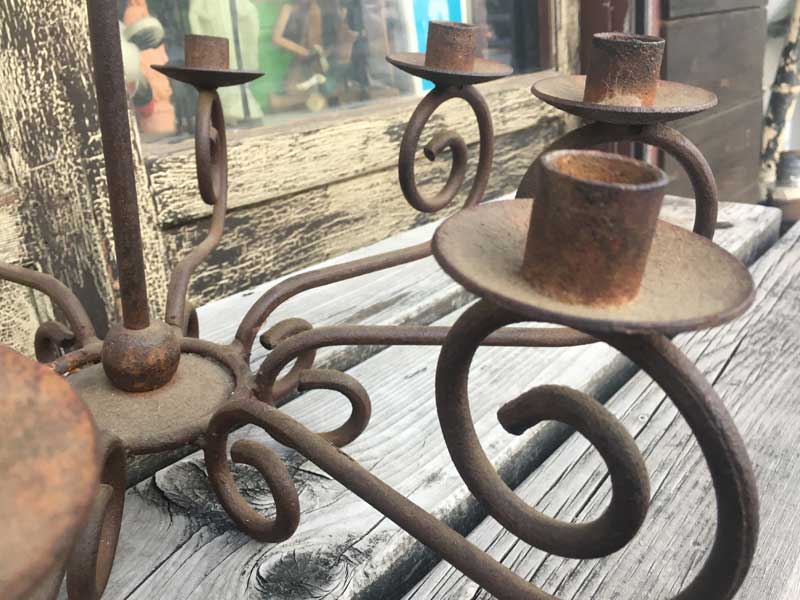 manana online store Antique Light/アイアン・キャンドルスタンド