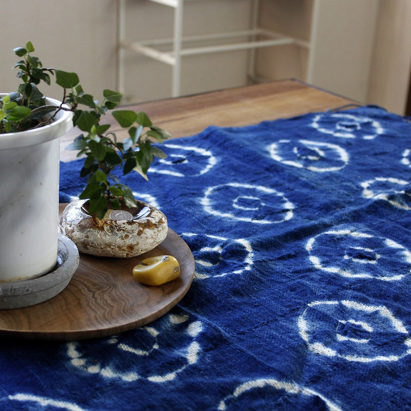 藍染テーブルランナー/タペストリー 絞 04 | マンゴロベ