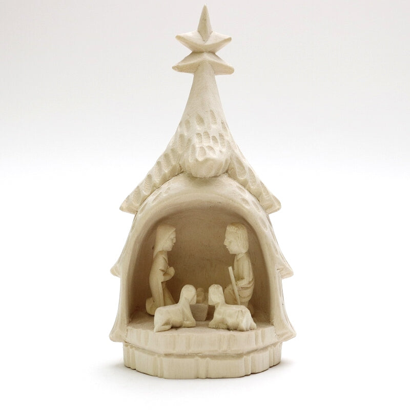 ナチュラルウッド キリスト生誕置物 natural クリッペ もみの木