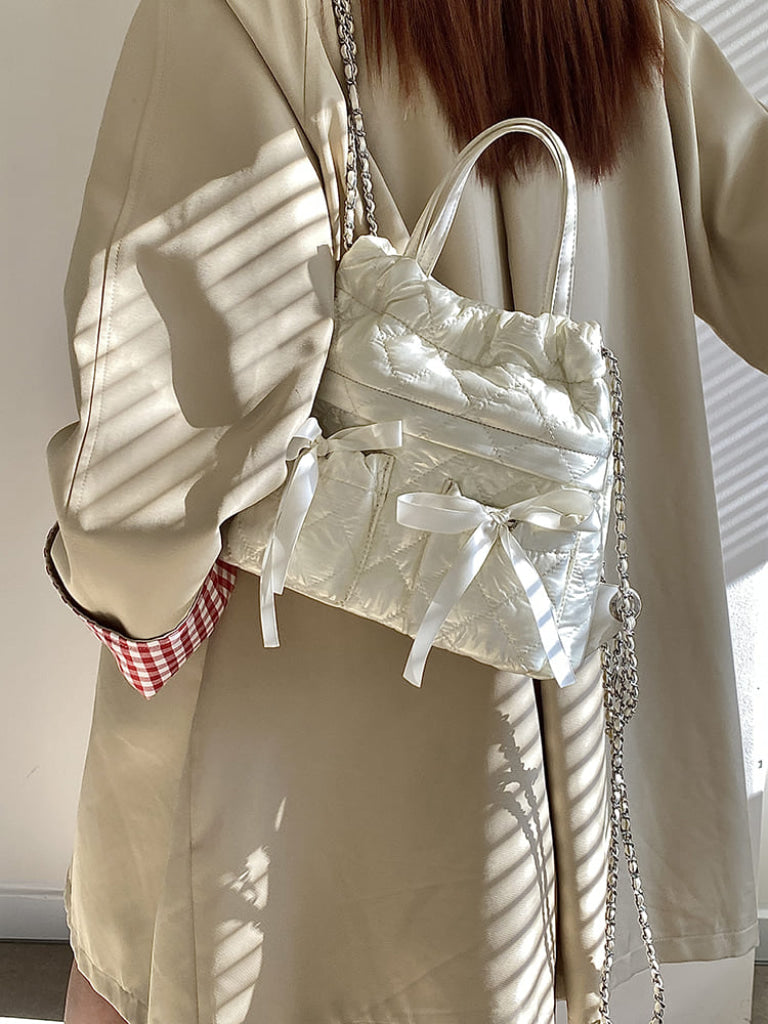 公式】真っ白な想いのキルティングリボンバッグ - プリンセスガーリー