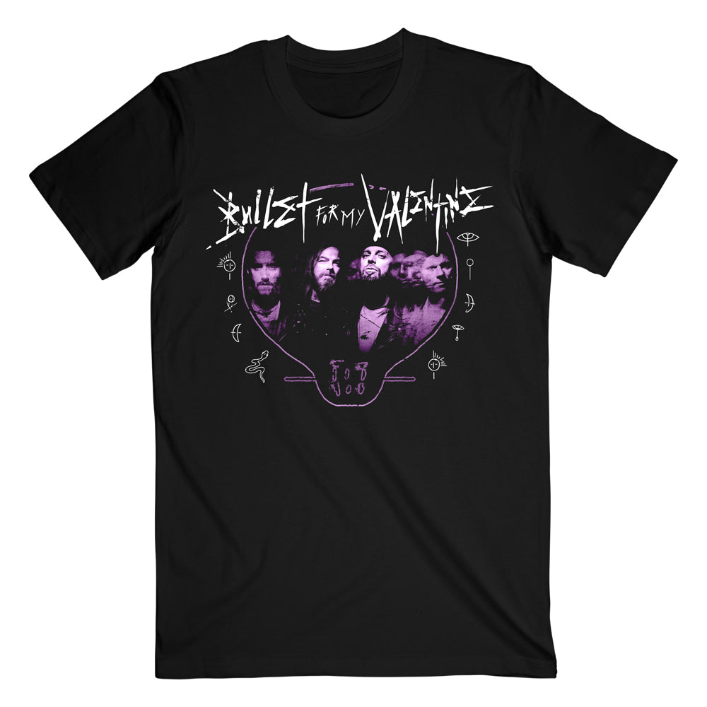 Band Purple Photo Dateback | Black T-Shirt – Bullet For My Valentine