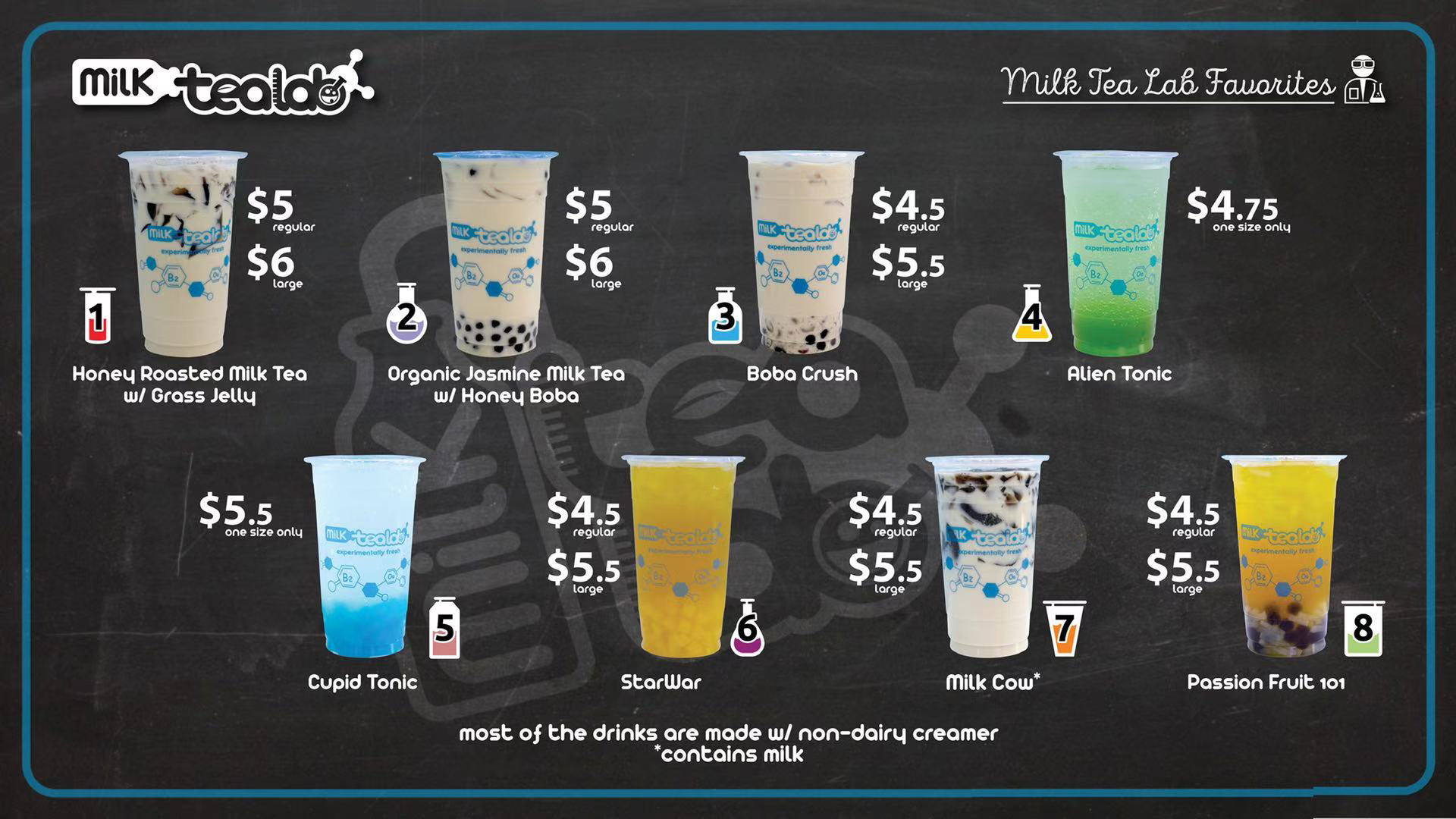 Vacaville Menu - Milk Tea Lab