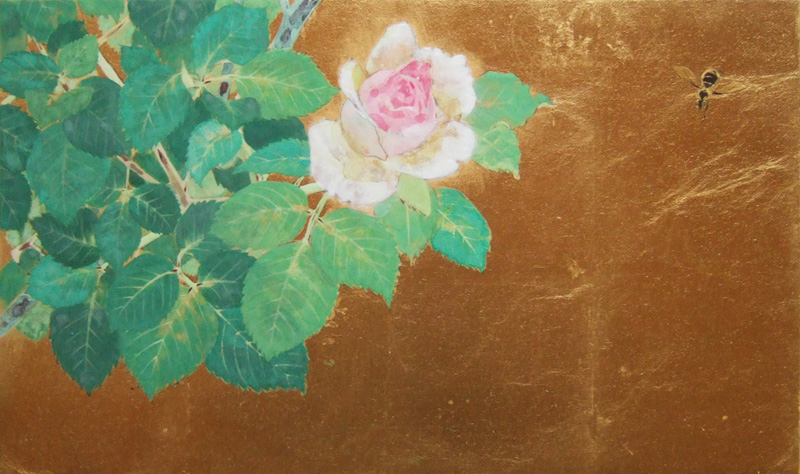 薔薇の日本画。 | イシバシミキコのおぼえがき