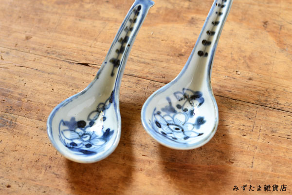 中国茶】古い染付のレンゲ | みずたま雑貨店