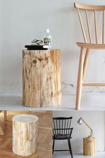 青森ヒバの丸太スツール ヒバの香りと大自然を感じる丸太のスツール