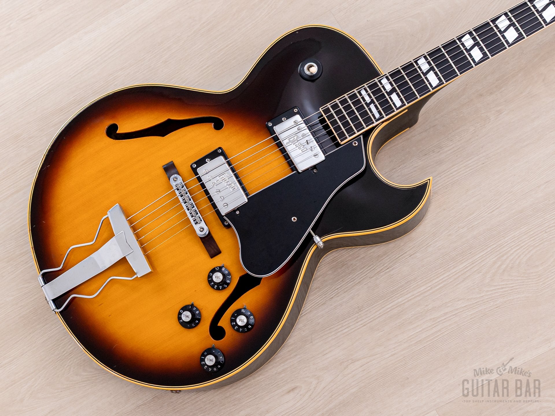 1974 Greco S-55 Vintage Hollowbody Guitar ES-175-Spec Sunburst w/ Embo