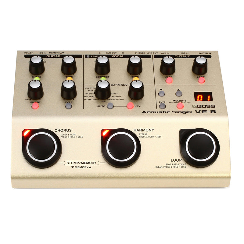 Boss VE8 Acoustic Singer Pedal – Motor City Guitar