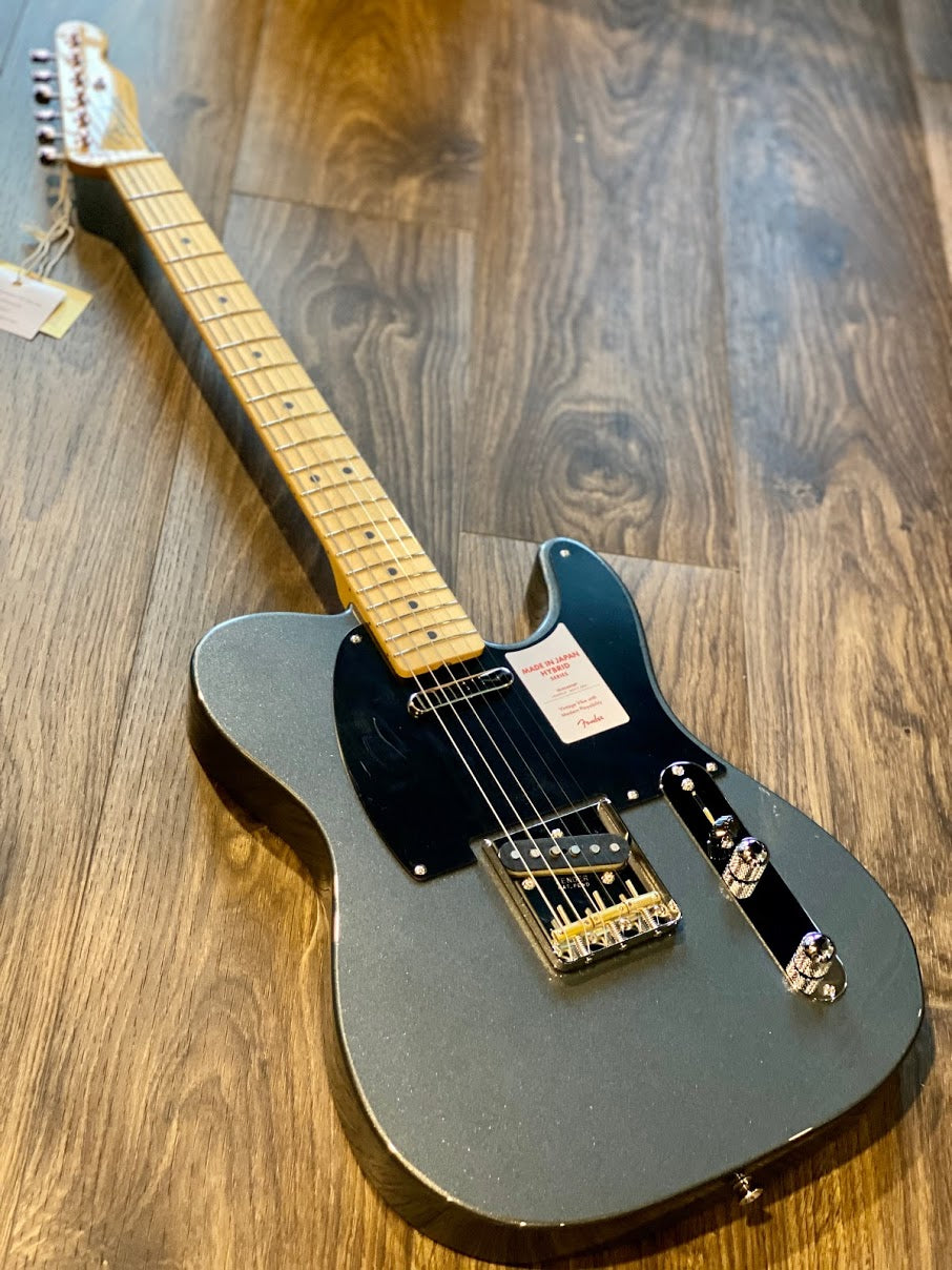 Fender Japan Hybrid 50s Telecaster Maple FB in Charcoal Frost