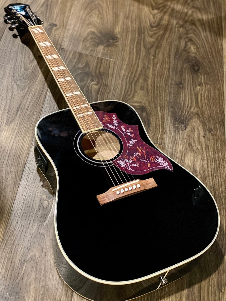 Epiphone Hummingbird PRO Electric Acoustic Guitar in Ebony