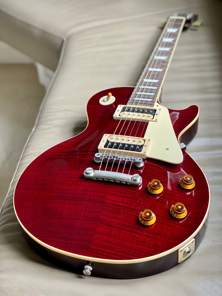 Tokai LS-136F ZB SR Love Rock Japan in Seethru Dark Red with AAAA