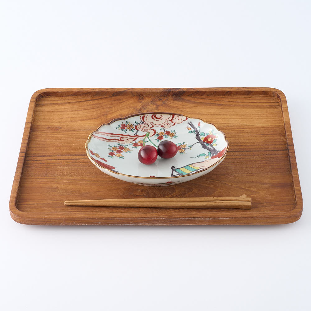 波佐見焼 林九郎窯 雲絵桜花紋 楕円皿 ¥5,720 大人の焼き物