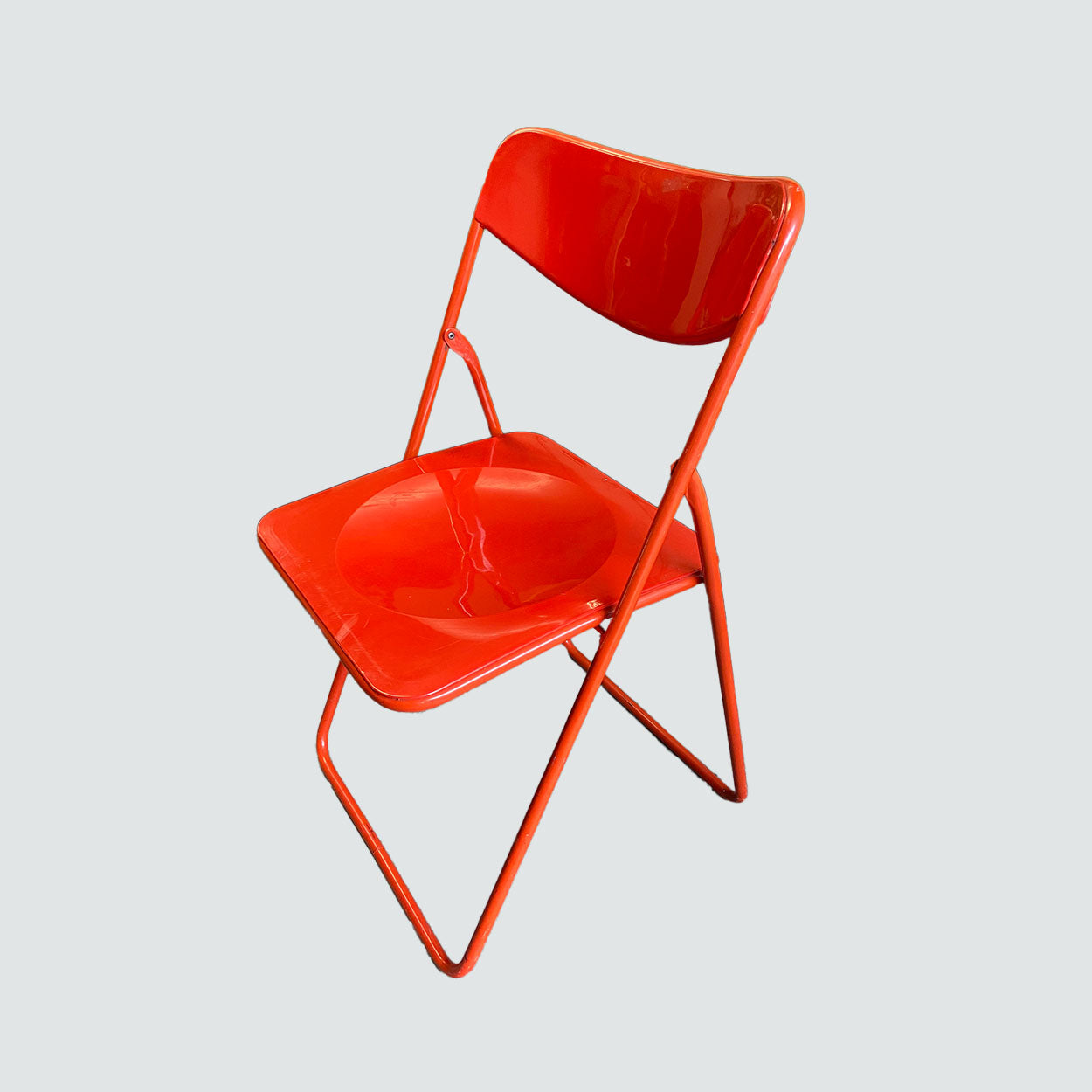 Red vintage IKEA, Niels Gammelgaard, TED folding chair, Sweden