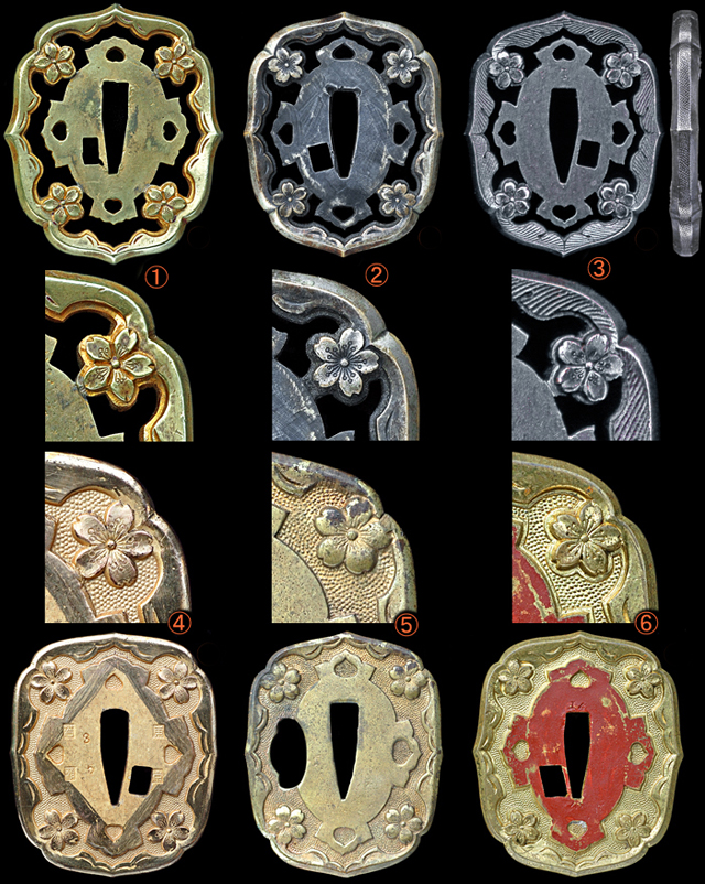 軍刀外装の細部 The outline of a Guntō metal parts
