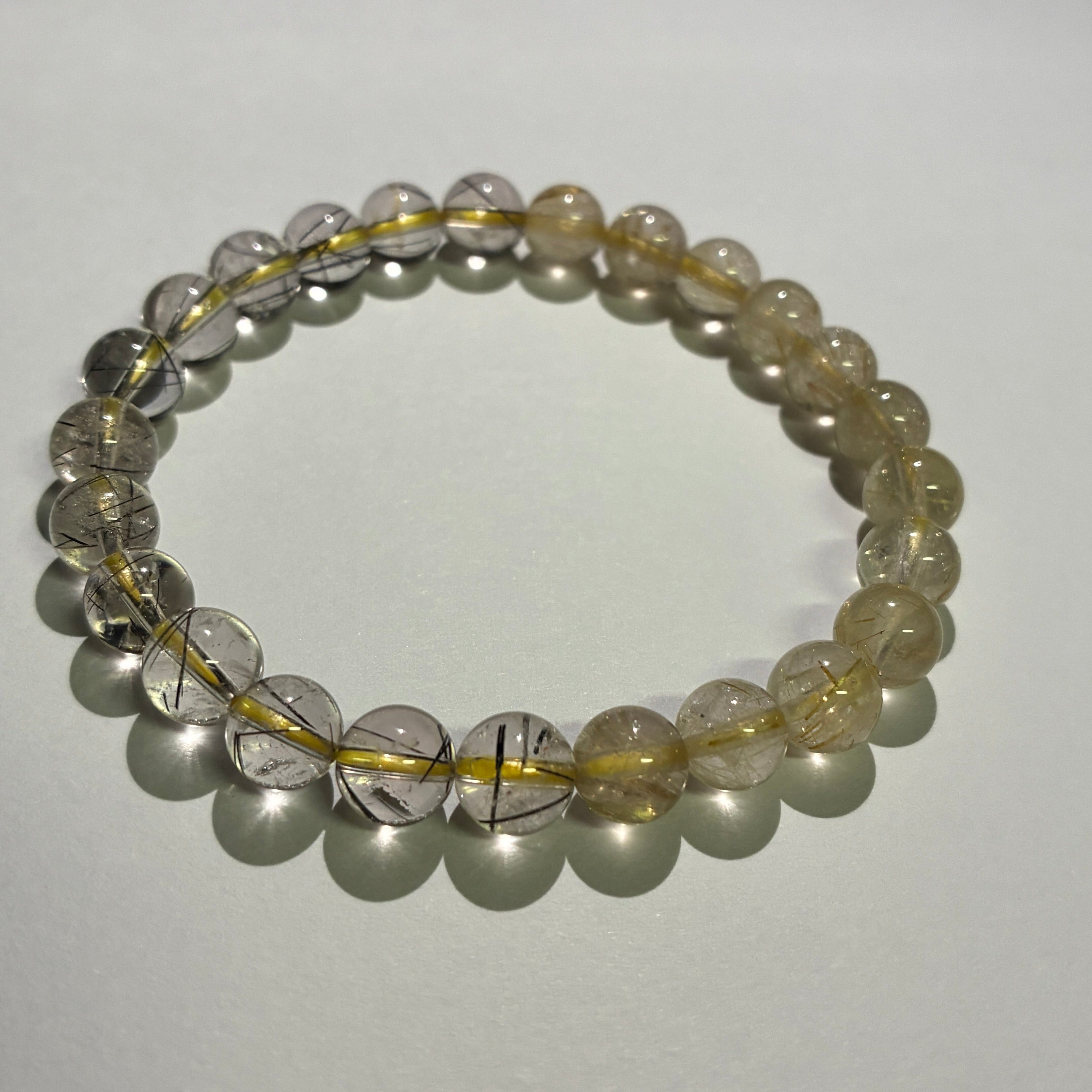 ルチルクォーツ×ブラックルチル7.5〜8mm - ヒカルファントム