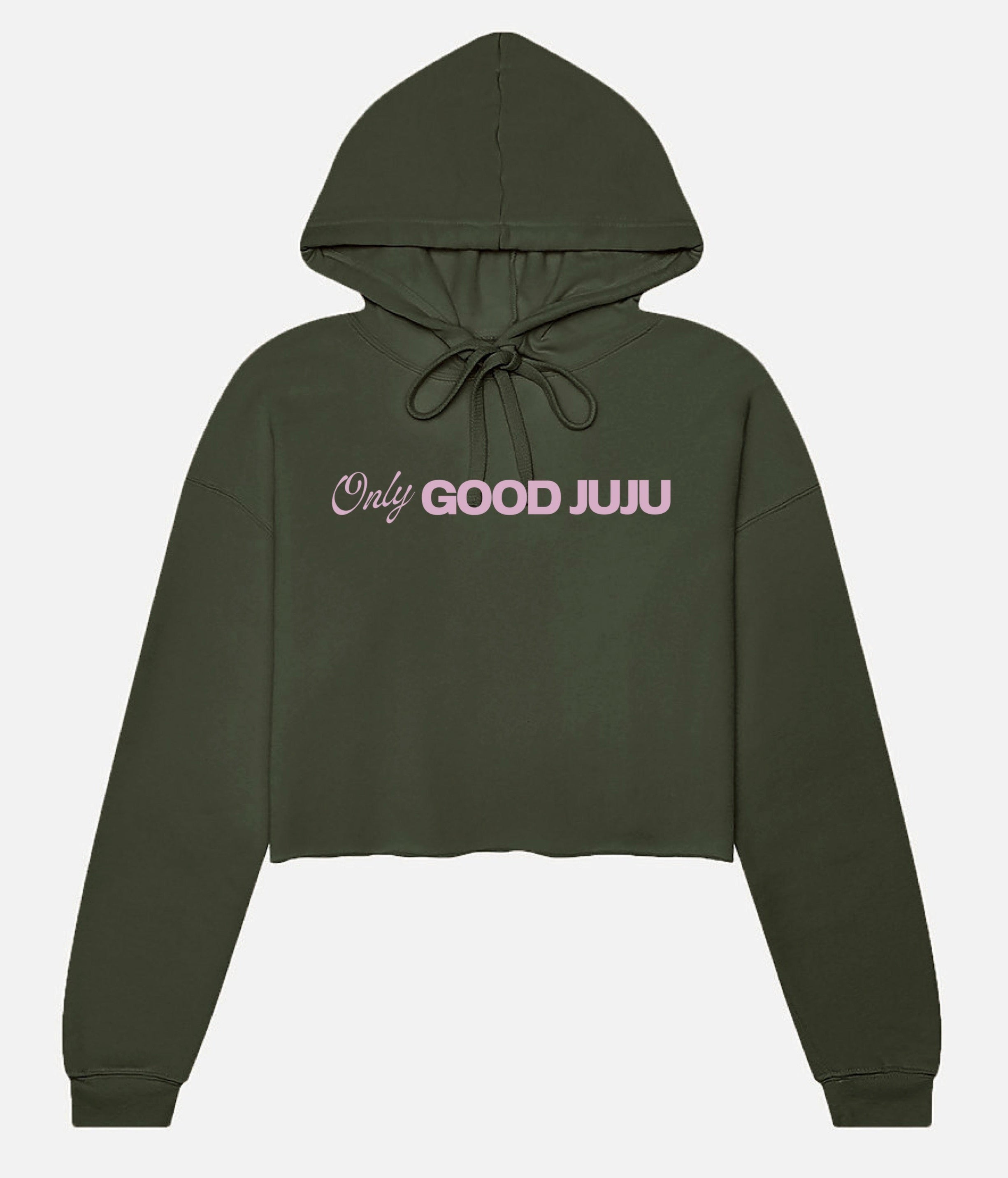 Cropped Fleece Hoodie Peace, Flower, Heart – Only Good JuJu