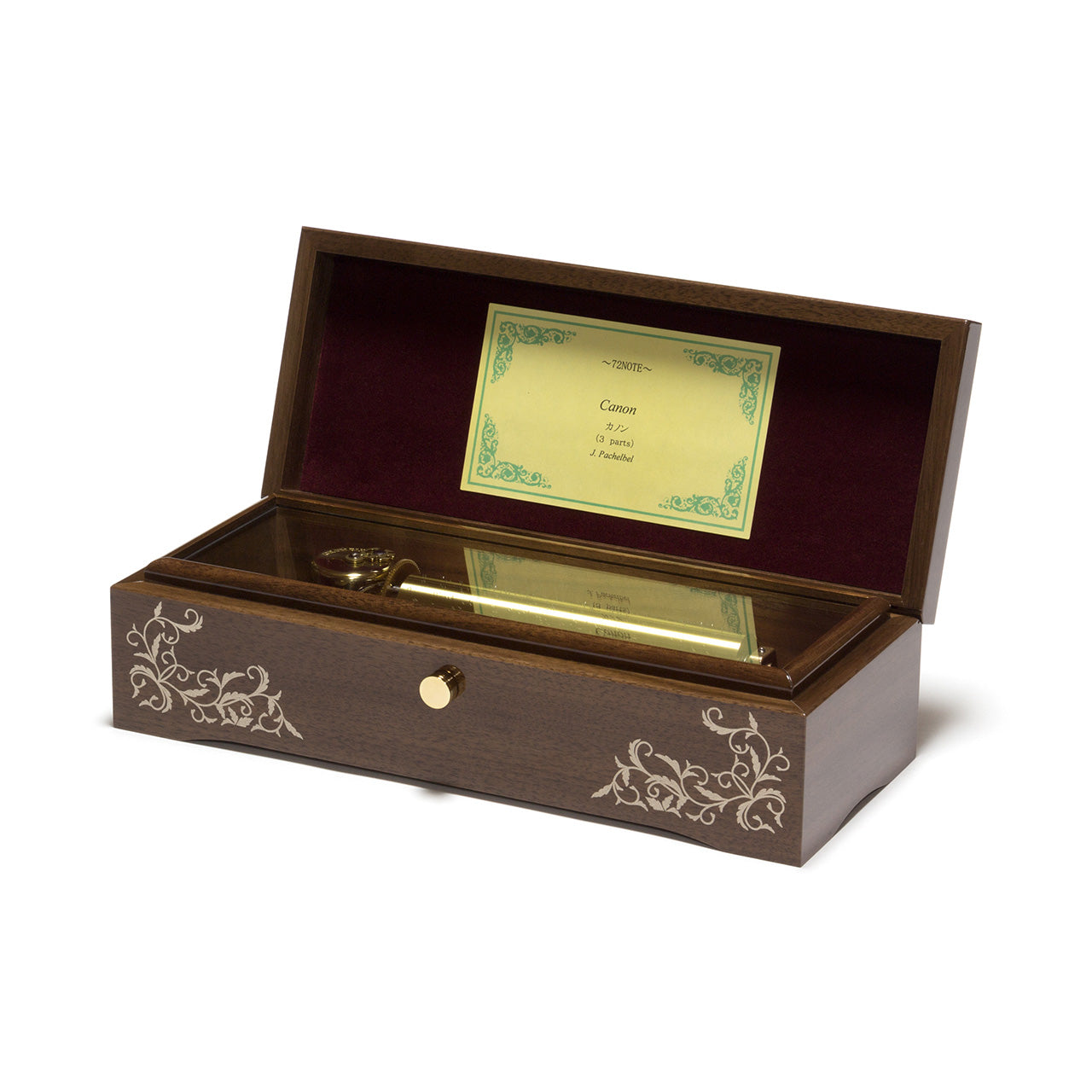 曲が選べる・誕生日に人気】72弁 鏡面仕上げ ウォールナット｜高級