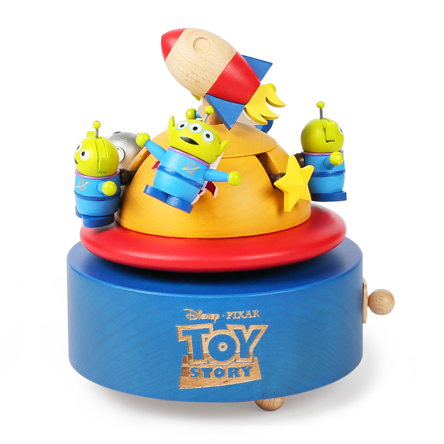 CD181S】ディズニー木製からくりオルゴール トイストーリーエイリアン