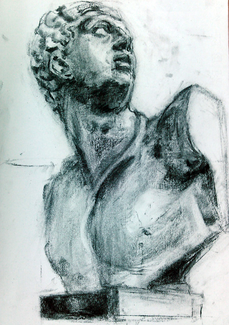 絵画クラス3月の制作・木炭デッサン「石膏像」