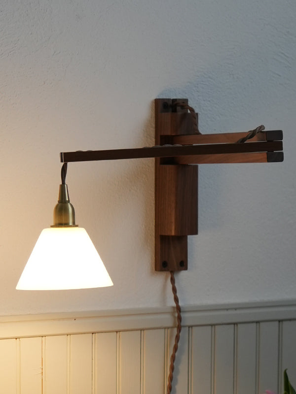 Wood Bracket ZIG × ミニガラスシェード コニック ホワイト SET