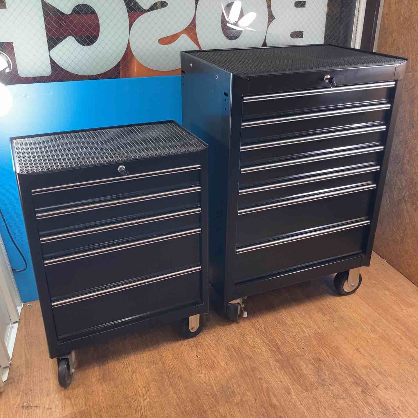 中古品/店頭受取り限定】メーカー不明 ブラックツールキャビネット 7段