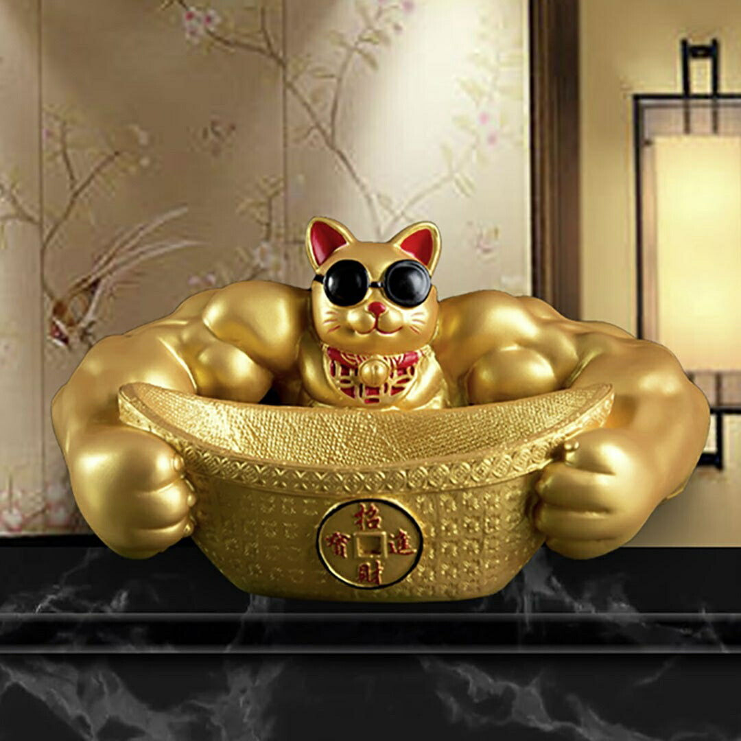 風水 インテリア | ゴールド招き猫風水置物 - 金運・財運アップ – AiO