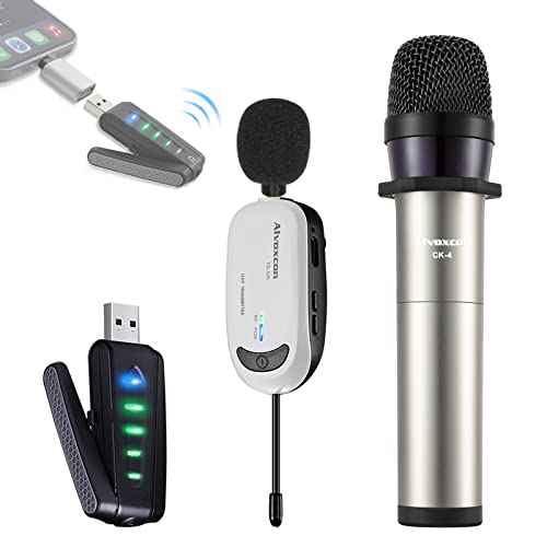 ワイヤレスマイクUSB ALVOXCON ピンマイク ハンドマイク iPhoneマイク