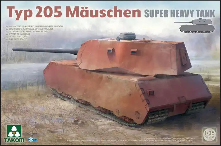 Takom 2159 1/35 Typ 205 M≈†uschen Super Heavy Tank