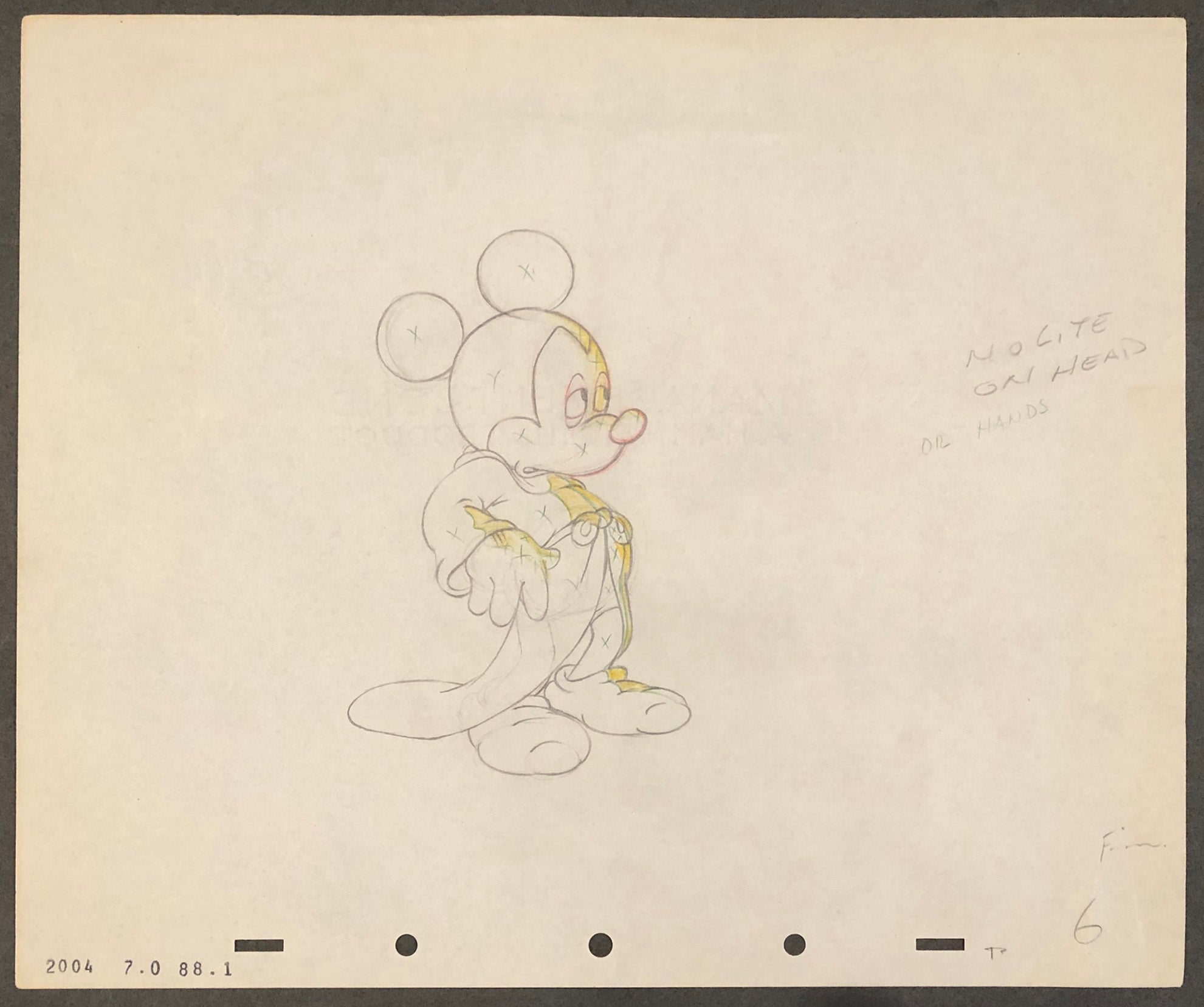 Original Disney Production Drawing Featuring Mickey Mouse from