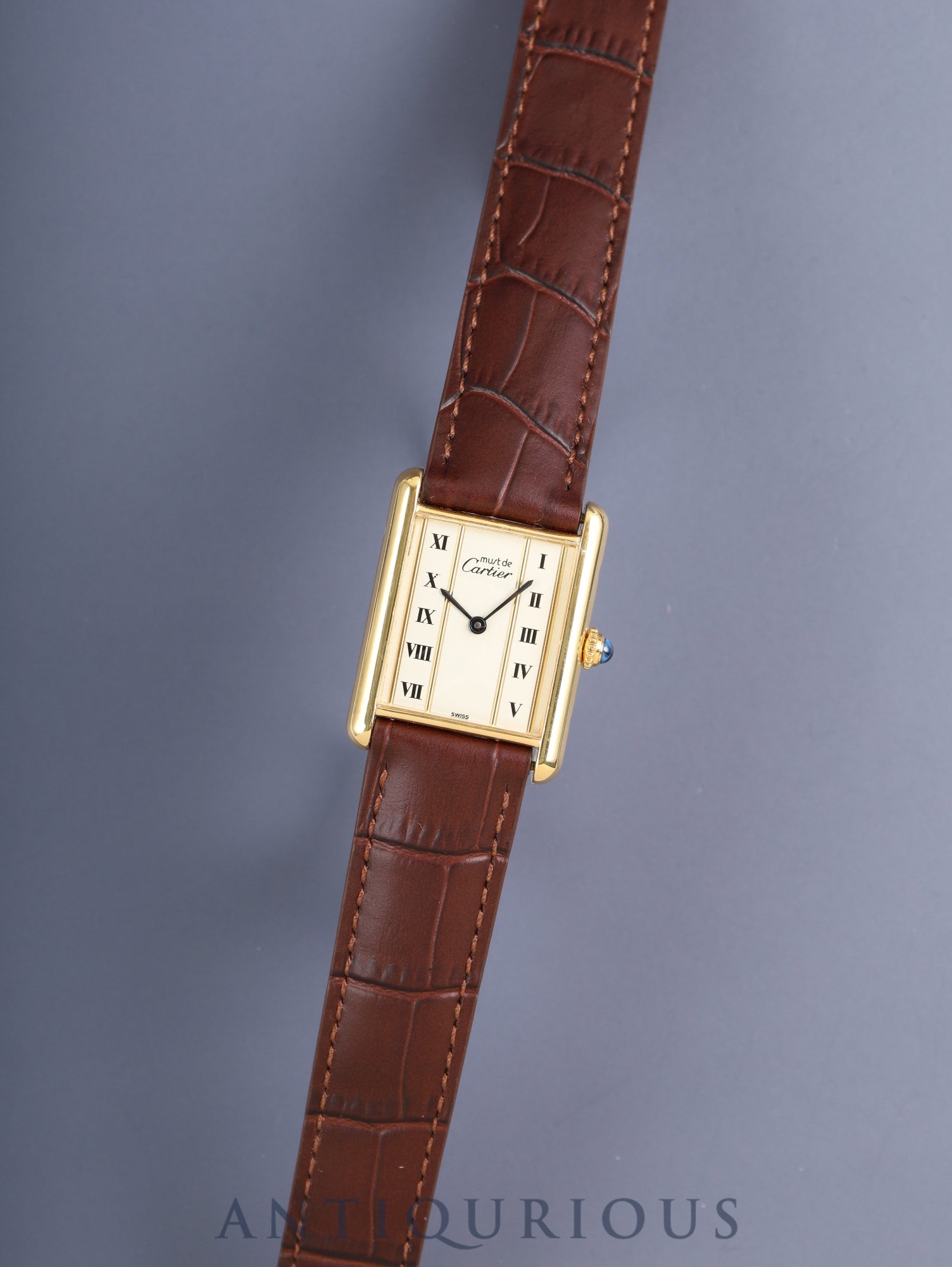 カルティエ マストタンク LM 590005 クォーツ Cal.90 SV925 革 純正D
