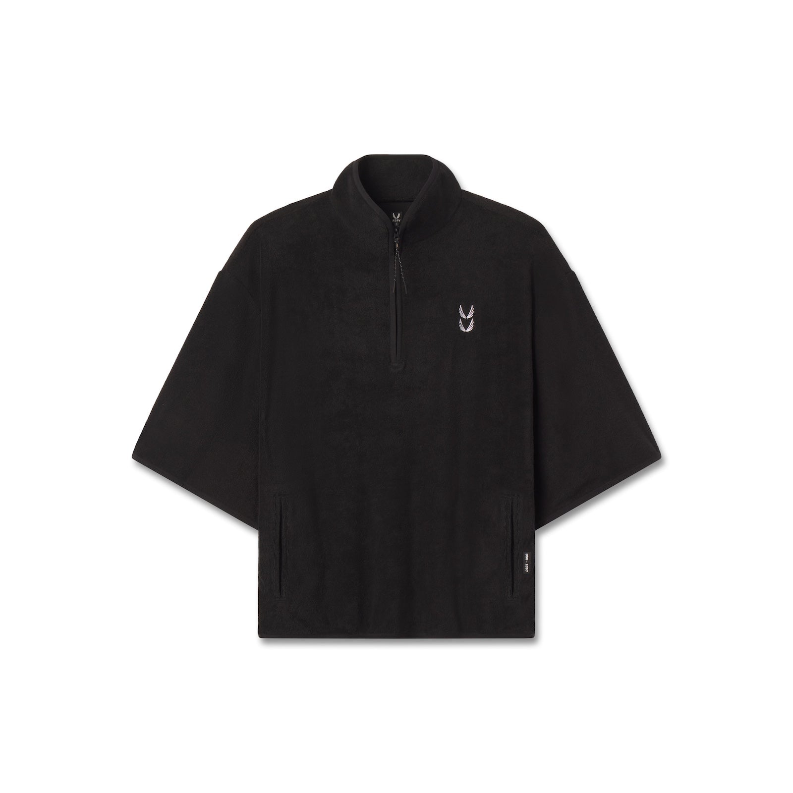 1057. Towel Terry Quarter Zip Oversized Tee - Black – ASRV