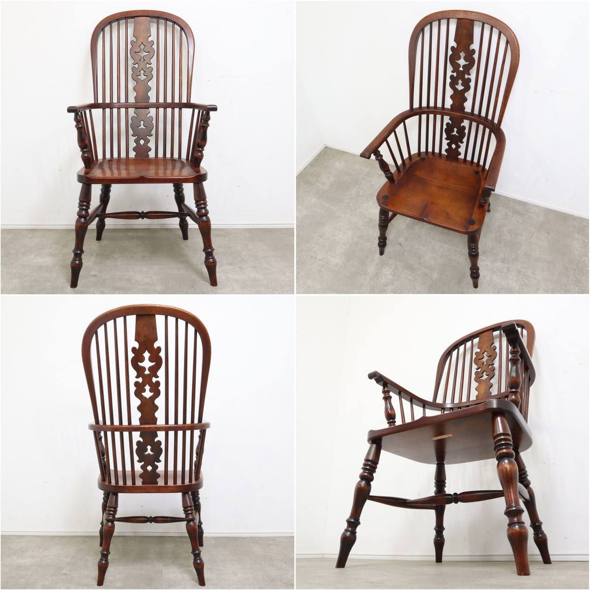 北海道民芸家具 樺桜材 ウィンザー スピンドル チェア 椅子 B