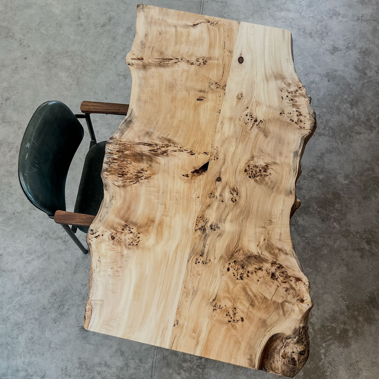 無垢一枚板 ポプラ《G180-2》W1350/未仕上げ品 / アイアンチェア