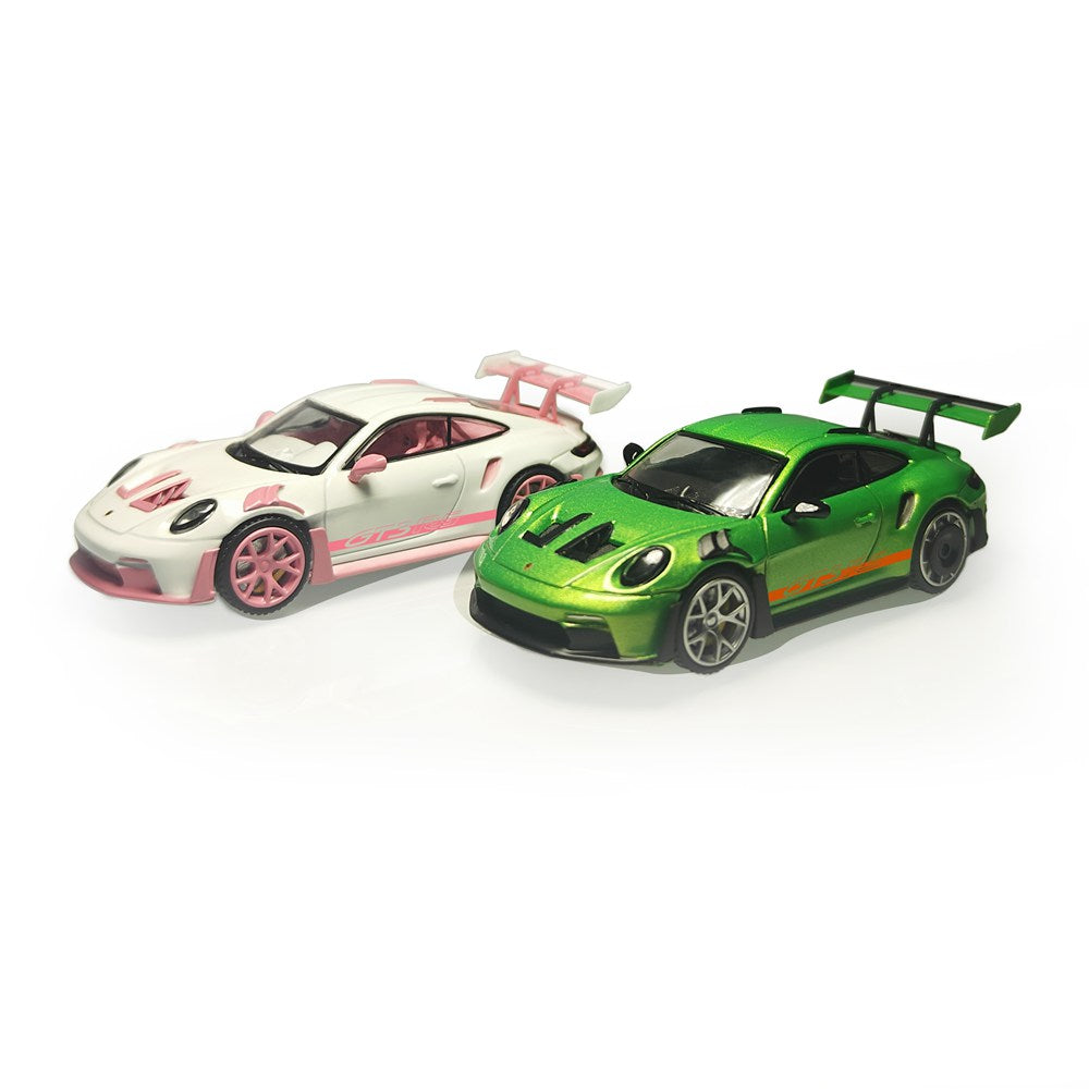 MJ 1:64 Porsche 911 992 GT3 RS Christmas Scene Diecast Toys Car