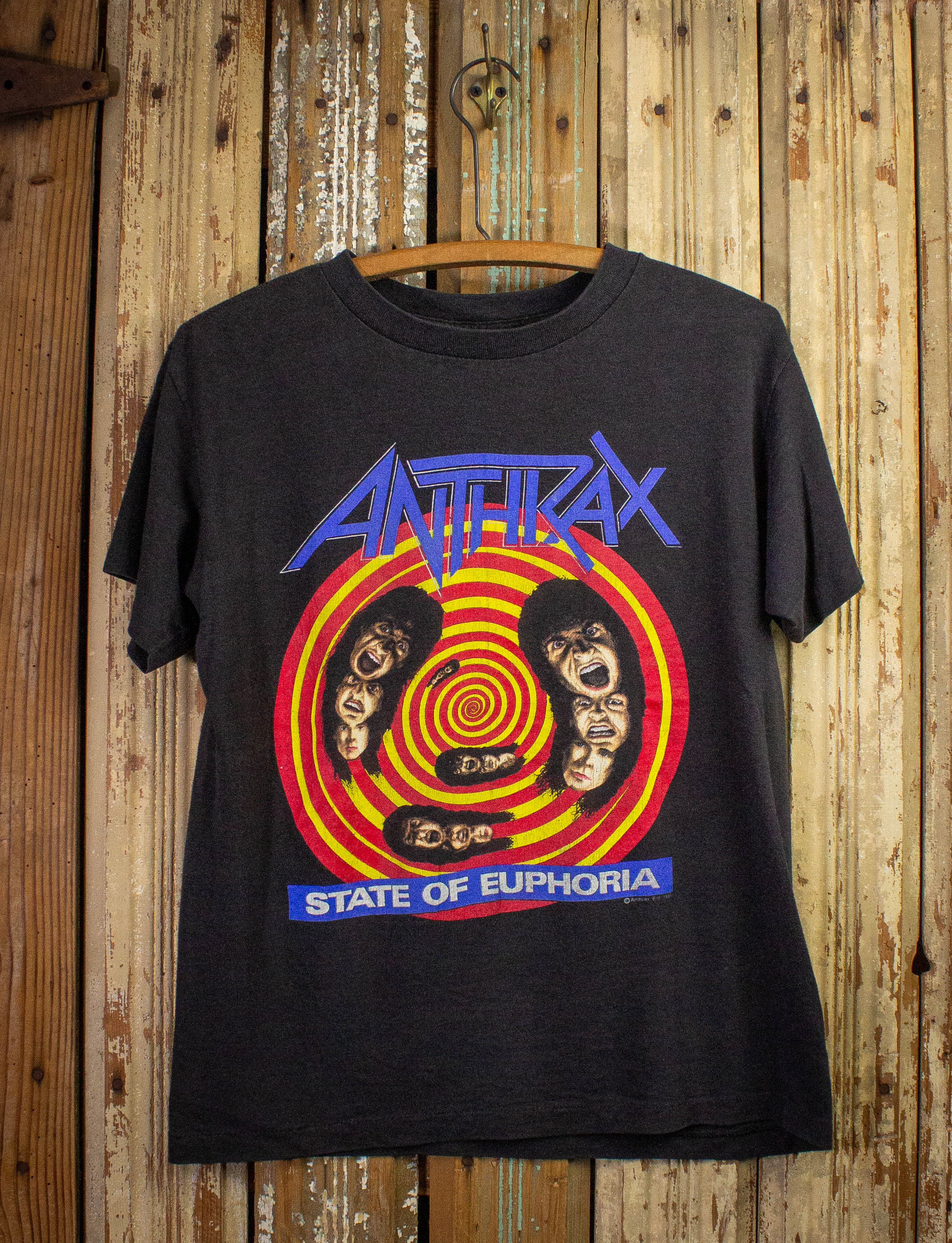 Vintage Anthrax State of Euphoria Concert T Shirt 1988-89 Black