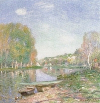 アルフレッド・シスレー「ロワン河畔、朝」1891年（ポーラ美術館