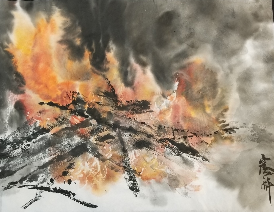 炎を描く | 嵐酔水墨画書道教室 東京・渋谷表参道/恵比寿、銀座で学ぶ