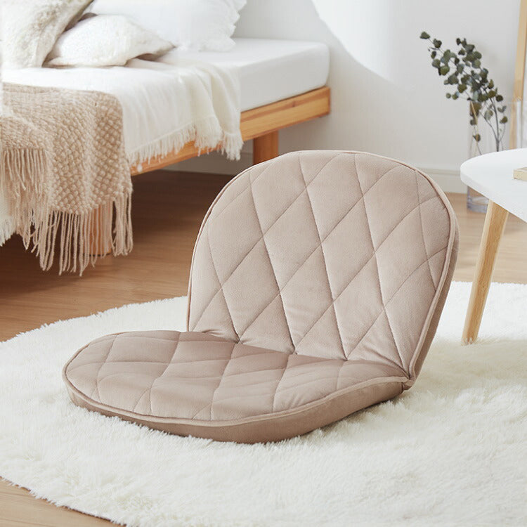 リクライニング 座椅子 コンパクト 14段ギア ファブリック ベロア