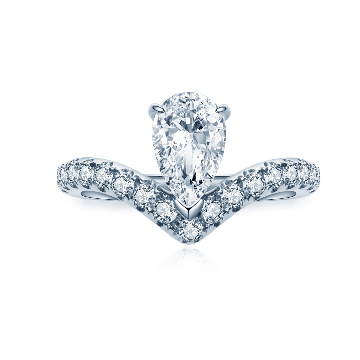 V字 ペアシェイプ ハーフエタニティ リング RI391 – Brillar