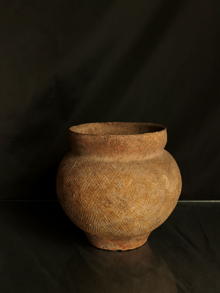 紀元前2000年頃・古代タイ・バンチェン・土器・壺・h13.5cm