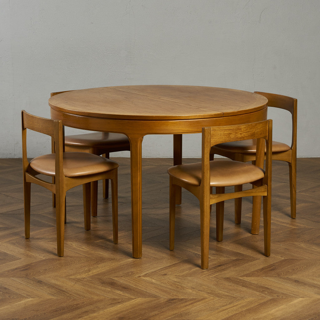 ネイサン Nathan ヴィンテージ ラウンドダイニングテーブル 5点 セット