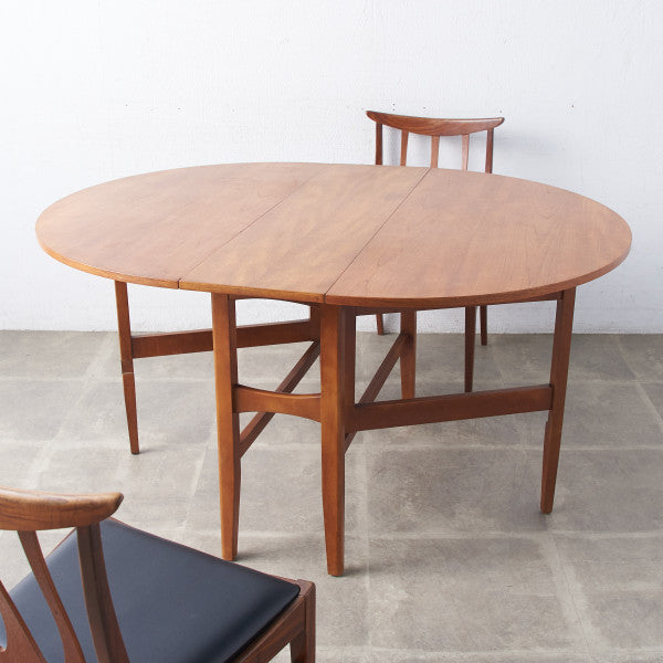 64521]イギリス ヴィンテージ ドロップリーフテーブル チーク 北欧