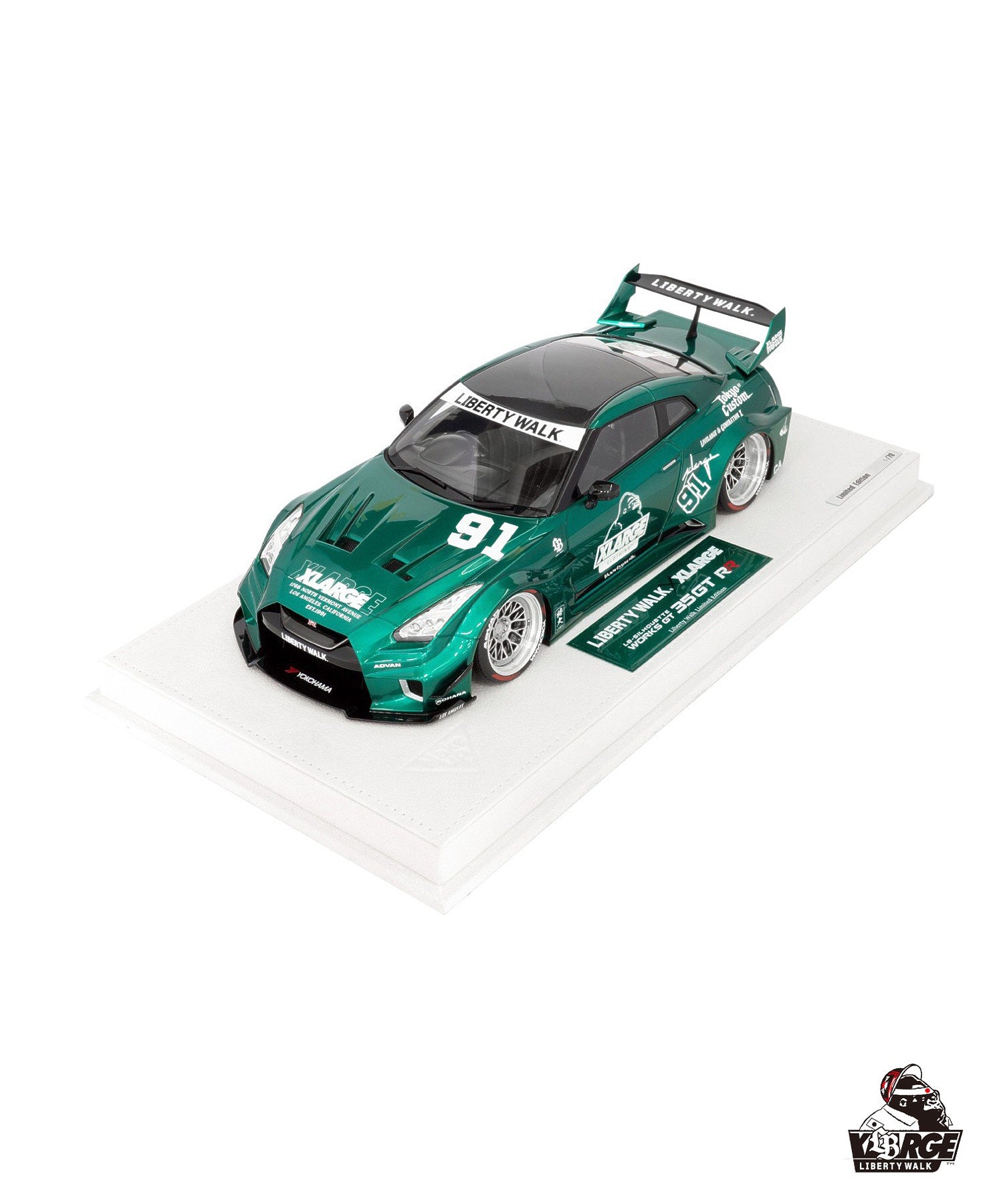 XLARGE×LIBERTY WALK 1/18 MakeUP LB Shiulette WORKS GT GTR GREEN