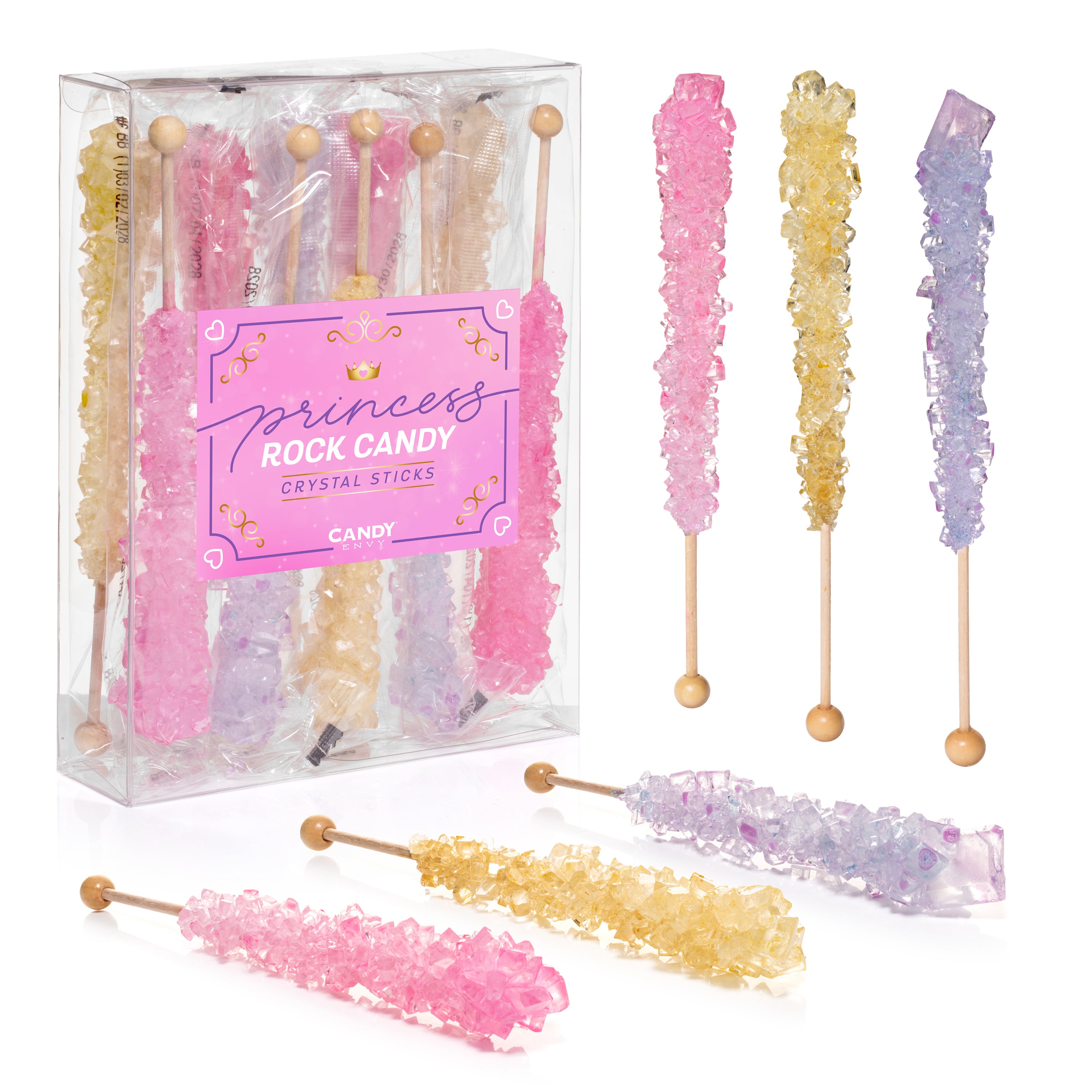 Princess Rock Candy Sugar Stick: Individually Wrapped for Parties