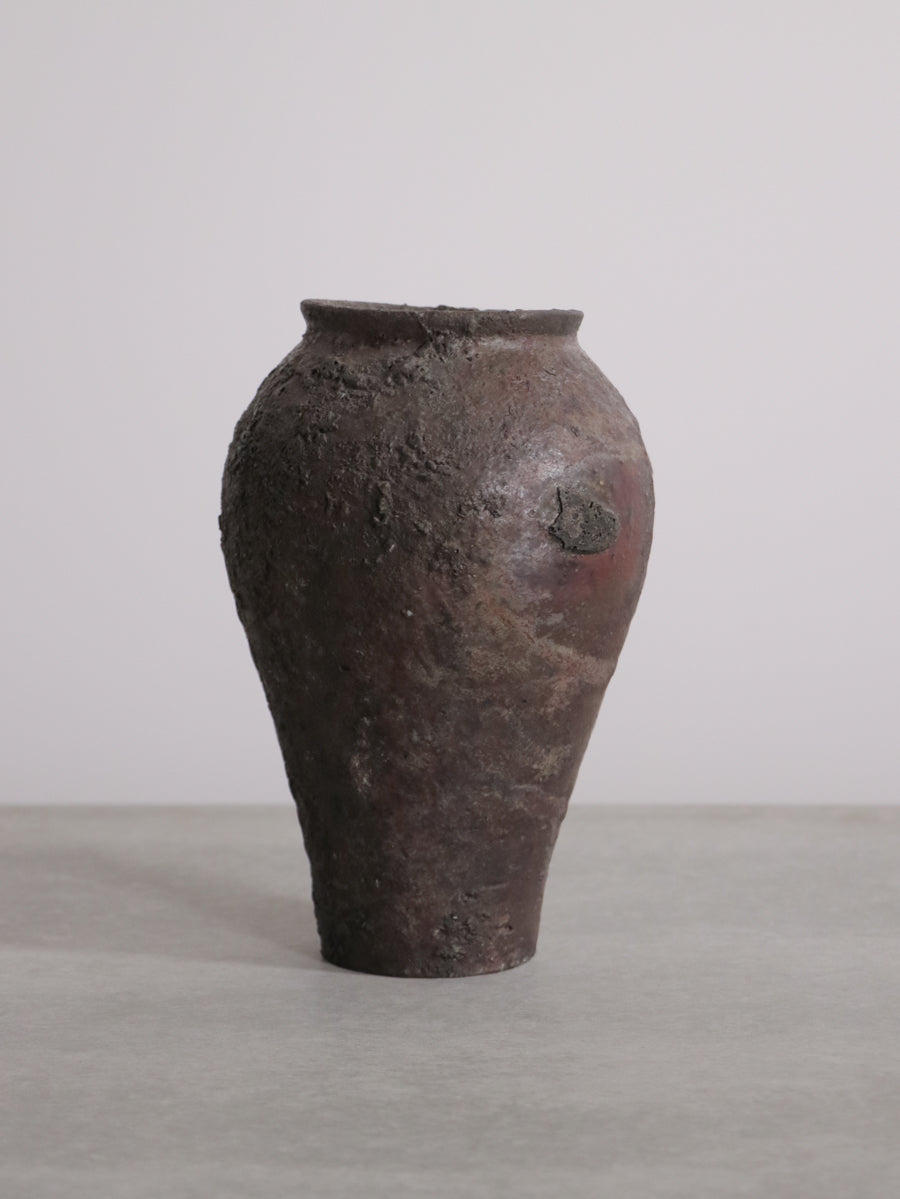 値下】青娥窯 松元洋一作④ 『自然釉壺』 穴窯焼成 値下】