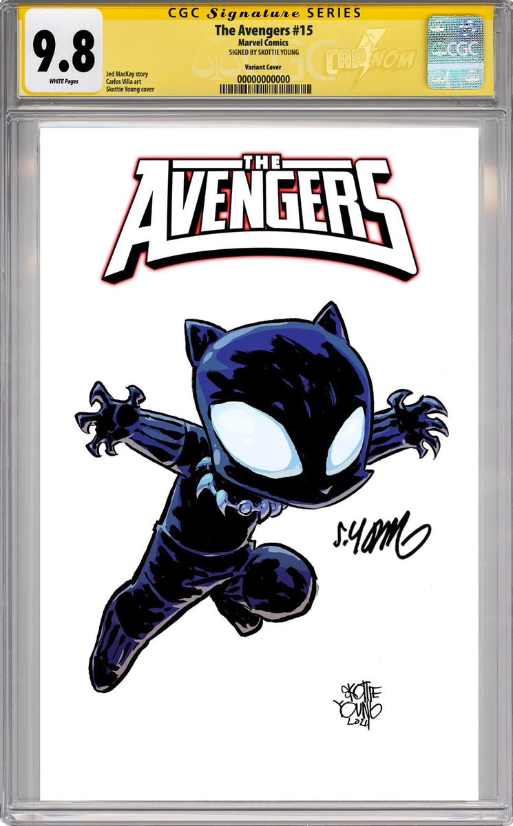 AVENGERS #15 YOUNG VARIANT COVER CGC SS 9.8 SIGNED BY SKOTTIE