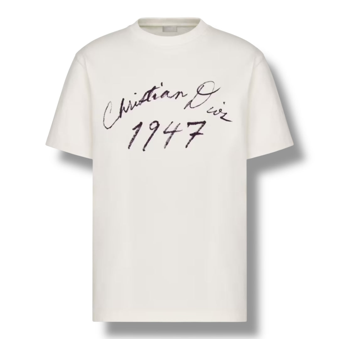 DIOR 1947 HAND WRITTEN T-SHIRT WHITE – CCC Designerwear