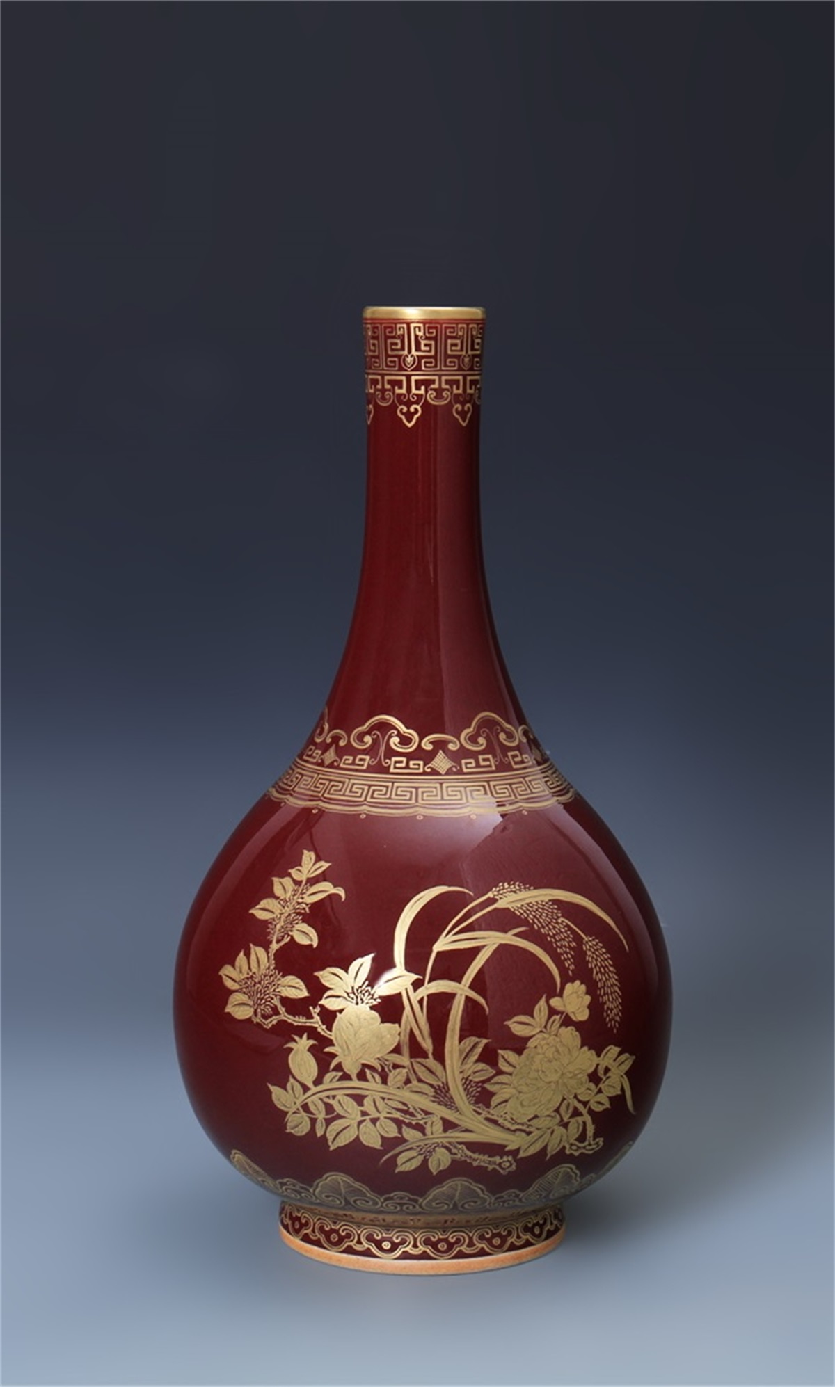 清乾隆霁红釉描金御题诗胆瓶】-历代珍宝-珍瓷萃美-产品中心-国熙定制